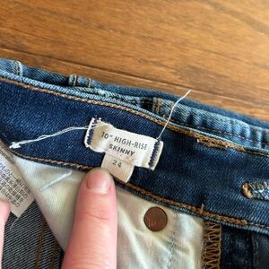 Madewell 10" High Rise Skinny Jeans Dark Blue Womens 24 Stretchy Cotton Blend